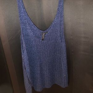 navy blue knit tank top